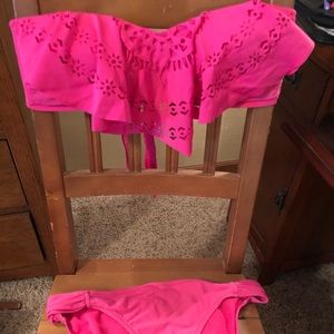 Jessica Simpson Hot Pink Bandeau Bikini